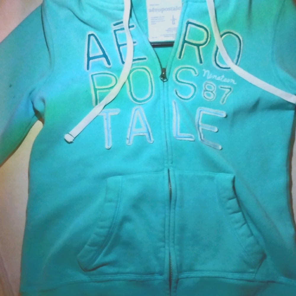 Baby blue thermal zip up jacket